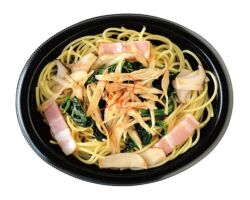 ベーコンと揚げごぼうの和風パスタ